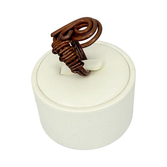 Copper Spiral Twist Statement Ring Sz 6 Art Deco Celtic Artesian - Picture 9 of 15